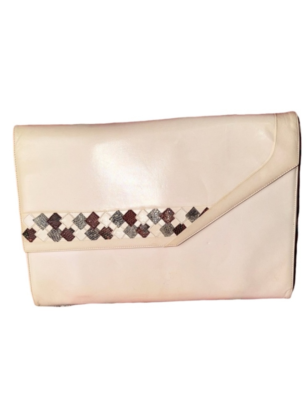 Bally Envelope Clutch Crosssbody Subtle Woven Accent